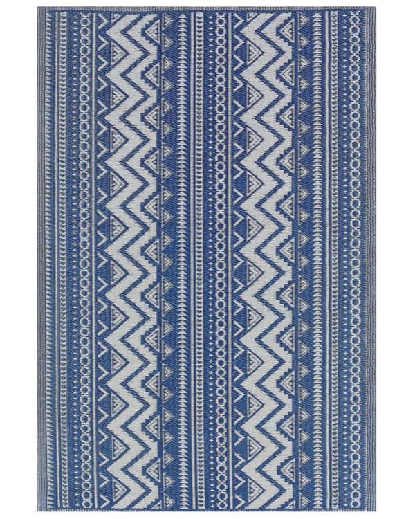 Skandinavisk Utomhusmatta 120 x 180 cm av Syntetiskt Material i Blå Färg Miljövänlig i Modern Stil