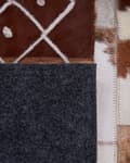 Miniatyrbillede 5 af 6: Tæppe Brunt Læder Patchwork Stribede 160 x 230 cm