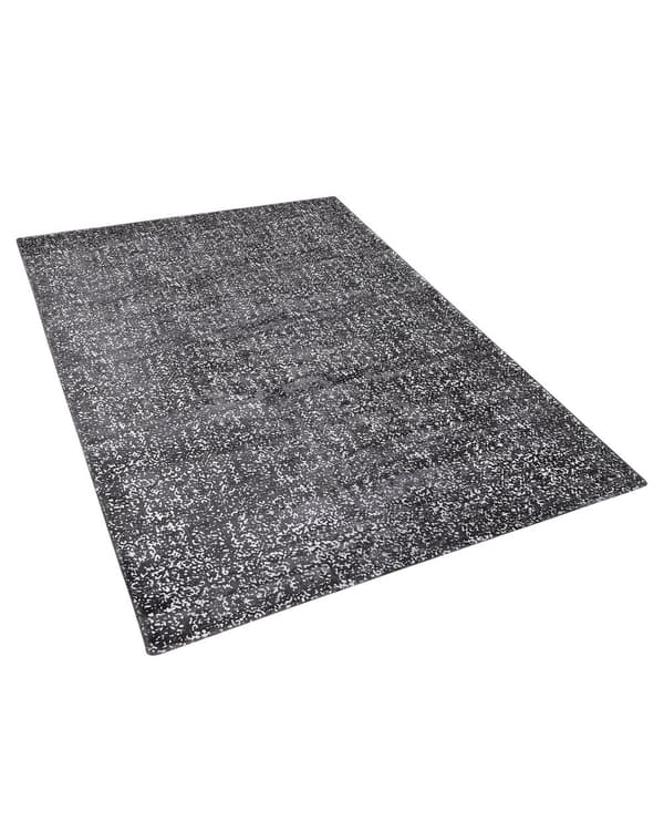 Gulvtæppe Grå og Sølv Viskose 140 x 200 cm Dekorativ Håndvævet Blød Tæppe til Stue Soveværelse Entré Indretning Design til Pigeværelse