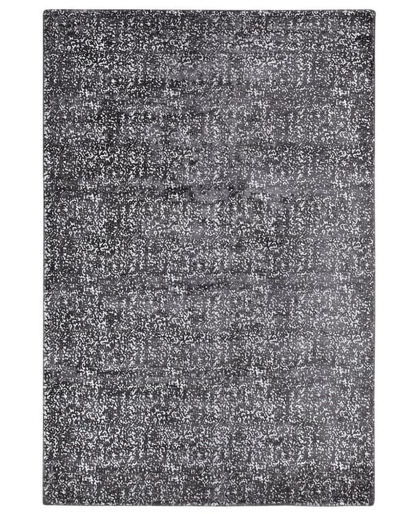 Gulvtæppe Grå og Sølv Viskose 140 x 200 cm Dekorativ Håndvævet Blød Tæppe til Stue Soveværelse Entré Indretning Design til Pigeværelse