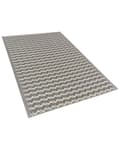 Miniatyrbillede 4 af 6: Udendørs tæppe grå syntetisk materiale tilbehør til balkonen rektangulær måtte 120 x 180 cm geometrisk mønster med bølger