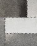 Miniatyrbillede 6 af 6: Gulvtæppe Brun Grå Læder Filt 140 x 200 cm Dekorativ Løs Lædertæppe Håndlavet Patchwork Ternet Mønster Koskind Fladvævet til under Sofabord