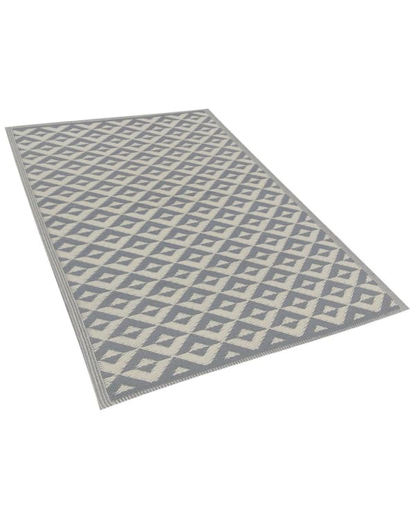 Grå Tæppe 120 x 180 cm til Hjemmet og Ude på Terrassen i Diamanter