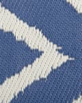 Miniatyrbillede 6 af 6: Udendørs tæppe marineblå med hvidt syntetisk materiale tilbehør til altanen rektangulær måtte 120 x 180 cm zigzag