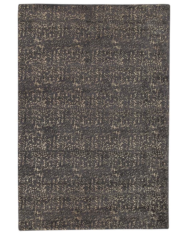 Gulvtæppe Grå og Guld Viskose 140 x 200 cm Dekorativ Håndvævet Blød Tæppe til Stue Soveværelse Entré Indretning Design til Pigeværelse