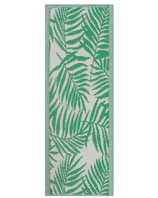 Udendørs Tæppe Grønt 60 x 105 cm Palmeblade Plantemotiv Altan Terrasse