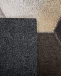 Miniatyrbild 6 av 7: Koskinnsmatta Grå Hår på Läder Geometriskt Patchwork Mönster