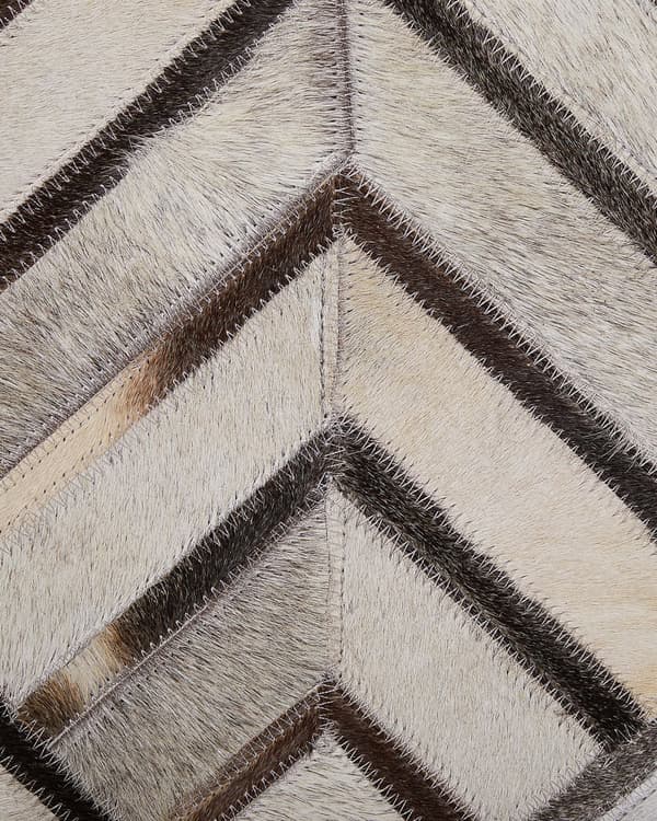 Matto beige lehmännahka 140 x 200 cm käsintehty geometrinen tilkkukuvio retro tyyli