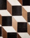 Miniatyrbillede 5 af 6: Tæppe Brunt Læder 140 x 200 cm Moderne Patchwork Koskind 3D-mønster Håndlavet rektangulært tæppe