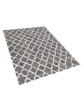 Miniatyrbild 4 av 7: Matta Grå och Beige Koskinn Läder Geometrisk Quatrefoil Mönster Retro 140 x 200 cm