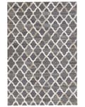 Miniatyrbild 5 av 7: Matta Grå och Beige Koskinn Läder Geometrisk Quatrefoil Mönster Retro 140 x 200 cm