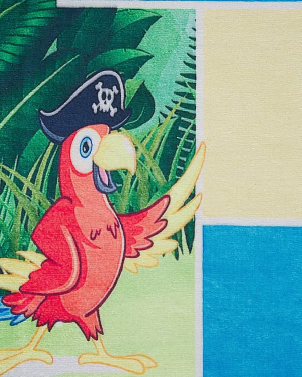 Børnetæppe Grøn Flerfarvet Polyester 80 x 150 cm til Børneværelset Skridsikker Dreng og Pige Indretning Leg Spil Sjov Design