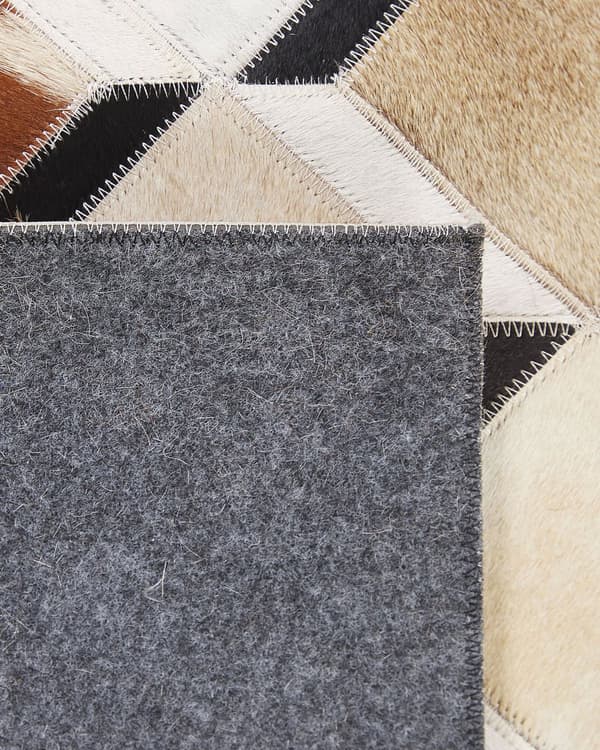 Tæppe Brun Læder Patchwork Geometrisk mønster 160 x 230 cm