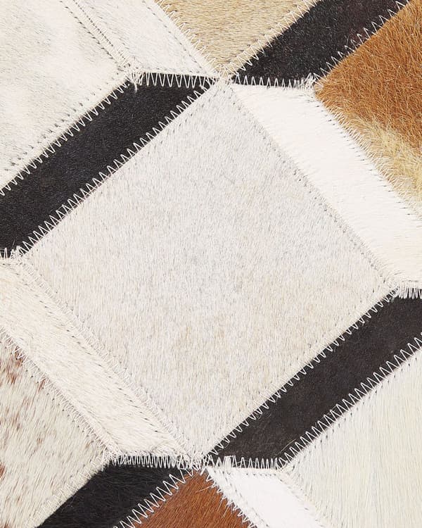 Tæppe Brun Læder Patchwork Geometrisk mønster 160 x 230 cm