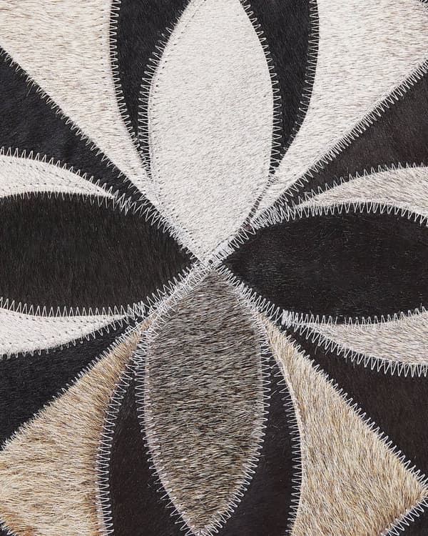 Flerfarvet Lædertæppe 140 x 200 cm Patchworkmønster Blomstergang