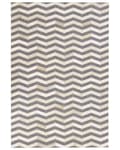 Miniatyrbillede 4 af 6: Grå og Beige Jacquard Tæppe Koskind Geometrisk Sildebensmønster 140 x 200 cm Retro