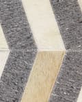 Miniatyrbillede 6 af 6: Grå og Beige Jacquard Tæppe Koskind Geometrisk Sildebensmønster 140 x 200 cm Retro