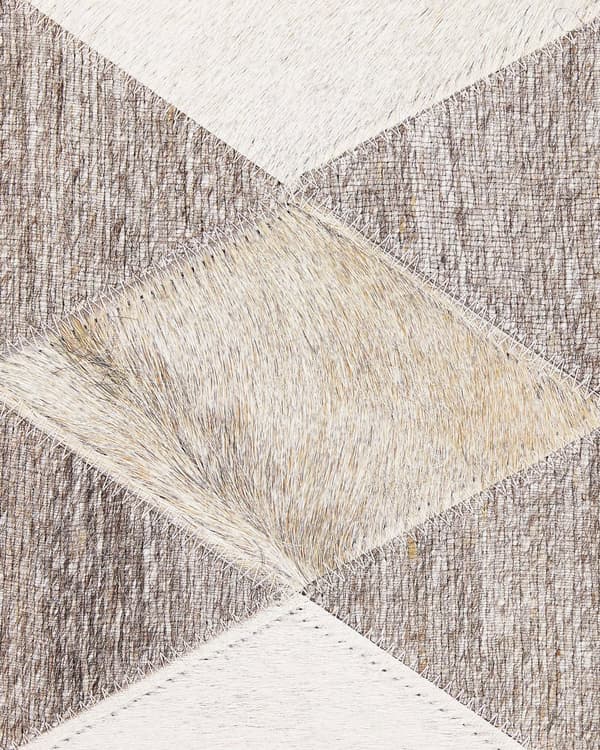 Beige og brunt jacquard tæppe okselæder geometrisk mønster med diamanter 160 x 230 cm retro