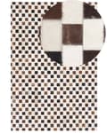Pikkukuva 1 / 6: Matto ruskea/beige lehmännahka 160 x 200 cm geometrinen neliö tilkku kuvio
