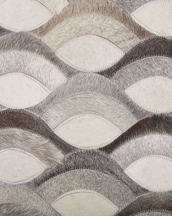 Tæppe Beige og Brunt Læder 140 x 200 cm Patchwork Vævemønster Retro Stil