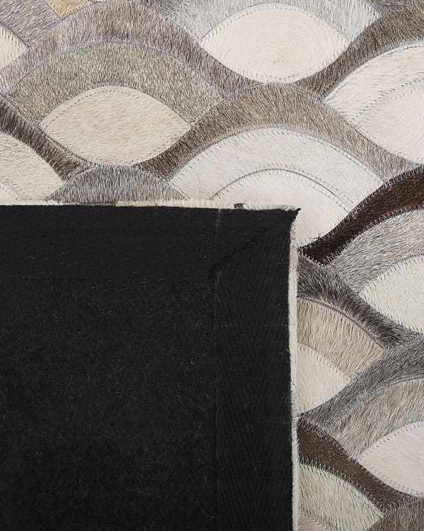 Tæppe Beige og Brunt Læder 140 x 200 cm Patchwork Vævemønster Retro Stil
