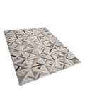 Miniatyrbillede 4 af 7: Rektangulært Tæppe Beige og Brunt Læder 140 x 200 cm Patchwork Geometrisk mønster Retro