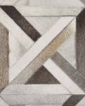 Miniatyrbild 7 av 7: Rektangulär Matta Beige och Brun Kohud Läder 140 x 200 cm Patchwork Geometriskt Mönster Retro
