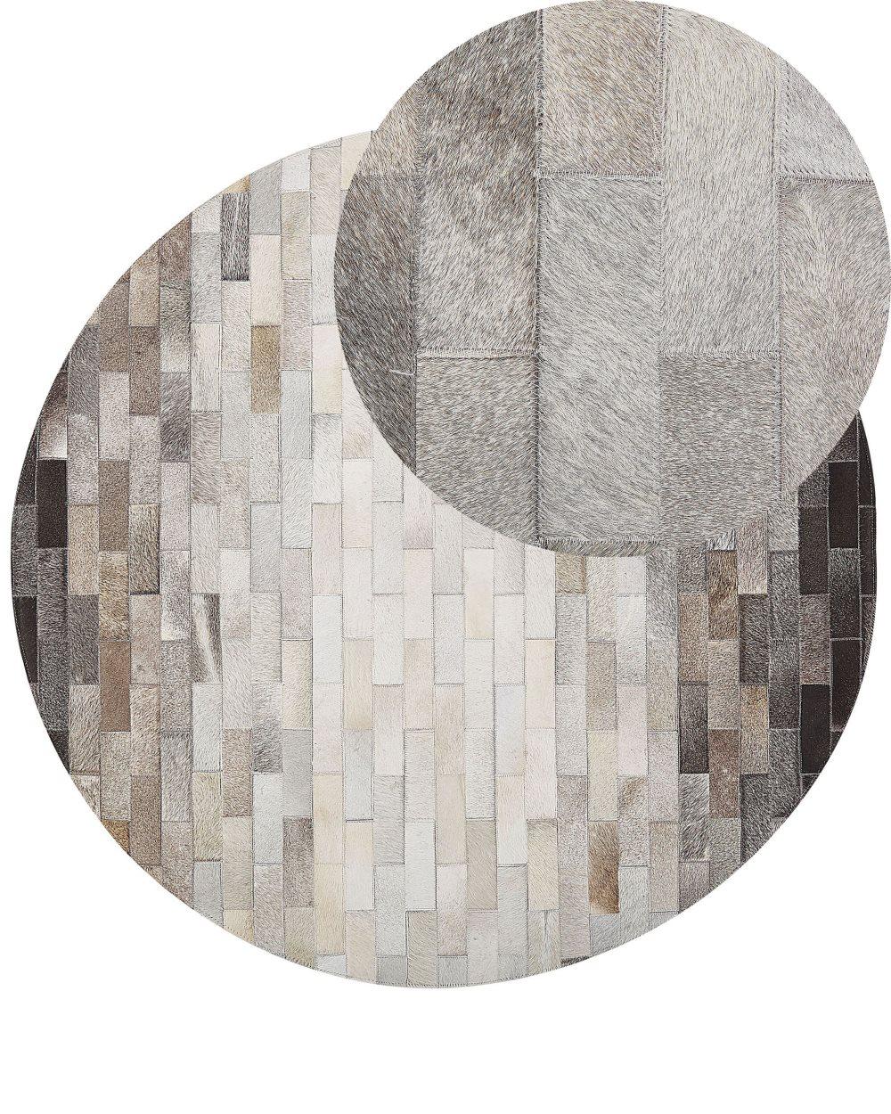 Matta rund 140 cm brun/beige DUTLAR