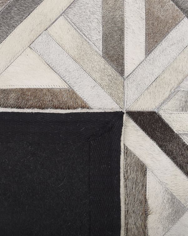 Matto lehmännahka ruskea/beige 140 x 200 cm nahka tilkku retro-tyyli