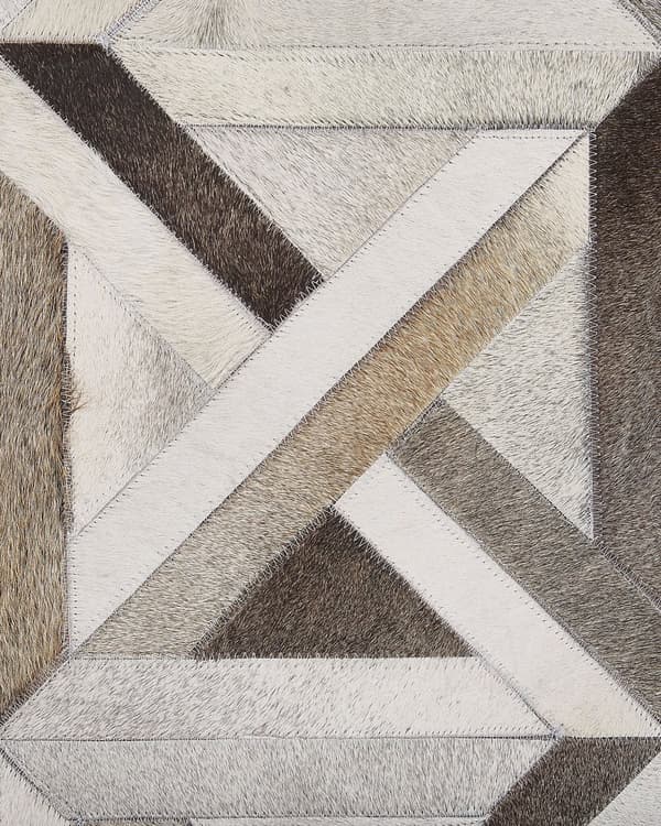 Matto lehmännahka ruskea/beige 140 x 200 cm nahka tilkku retro-tyyli