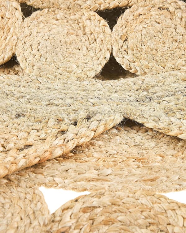 Matto beige juutti 120 cm pyöreä tähden sakarat maalaisromanttinen boho tyyli