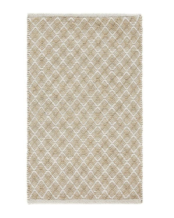 Matto beige juutti ja villa 50 x 80 cm käsin kudottu boho tyyli