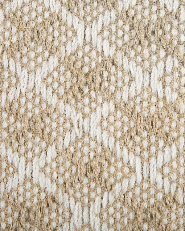 Matto beige juutti ja villa 50 x 80 cm käsin kudottu boho tyyli