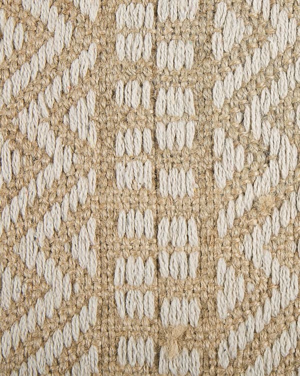 Matto beige juutti ja puuvilla 50 x 80 cm hapsut käsin kudottu boho tyyli