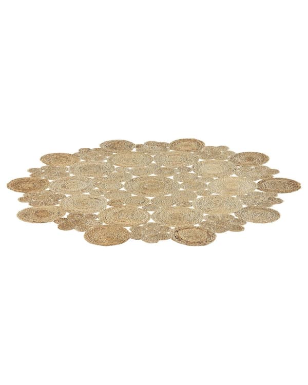 Matta Beige Jute Rund Lantlig Vardagsrum 135 cm