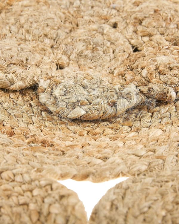 Matta Beige Jute Rund Lantlig Vardagsrum 135 cm