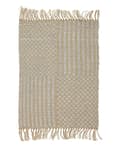 Miniatyrbild 4 av 6: Gångmatta Beige Jute och Bomull 50 x 80 cm Fransar Handvävd Bohemisk Hall Sovrum