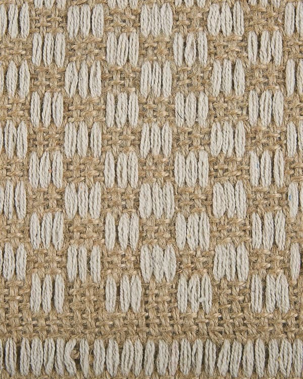 Gångmatta Beige Jute och Bomull 50 x 80 cm Fransar Handvävd Bohemisk Hall Sovrum