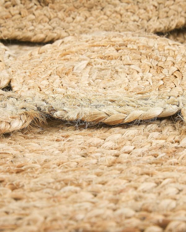 Matta Beige Jute Rund Lantlig Vardagsrum 120 cm