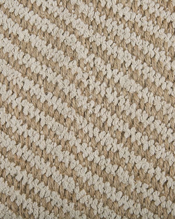Löparmatta Beige Jute och Bomull 50 x 80 cm Liten Handvävd Boho Hall Sovrum