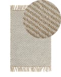 Miniatyrbild 1 av 6: Löparmatta Beige Jute och Bomull 50 x 80 cm Liten Handvävd Boho Hall Sovrum