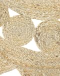 Miniatyrbild 6 av 7: Matta Beige Jute Rund Lantlig Vardagsrum 120 cm