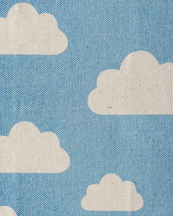 Matta Blå Bomull 60 x 90 cm Barnrum Molnmotiv Rektangulärt