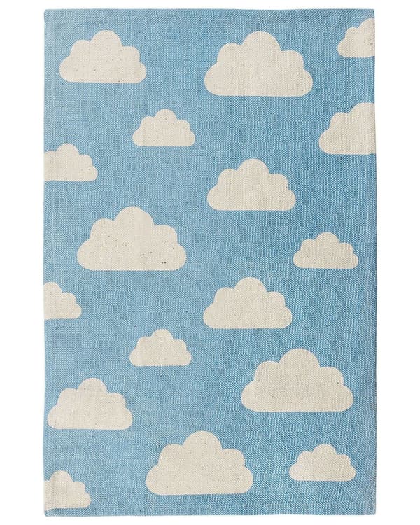 Matta Blå Bomull 60 x 90 cm Barnrum Molnmotiv Rektangulärt