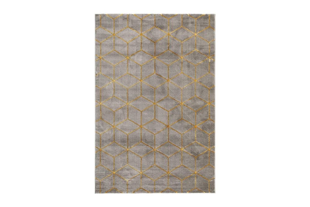DIAMOND CUBE Matta 160x230 cm Antracit/Guld