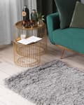 Miniatyrbillede 2 af 6: Shaggy lysegrå tæppe 80 x 150 cm fluffy uldet