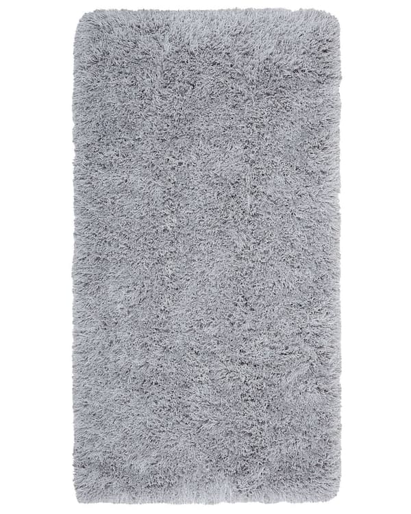 Shaggy lysegrå tæppe 80 x 150 cm fluffy uldet