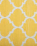 Miniatyrbillede 9 af 9: Gulvtæppe Gul og Hvid Polyester 140 x 200 cm Rektangulær Håndvævet Marokkansk Espalier Firkløver Indendørs Udendørs Retro Indretning