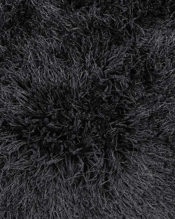 Sort shaggy tæppe 80 x 150 cm fluffy uldet