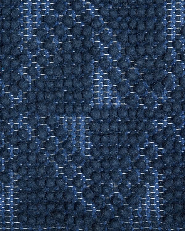 Blåt uldtæppe 140 x 200 cm geometrisk mønster håndvævet fortov moderne stil